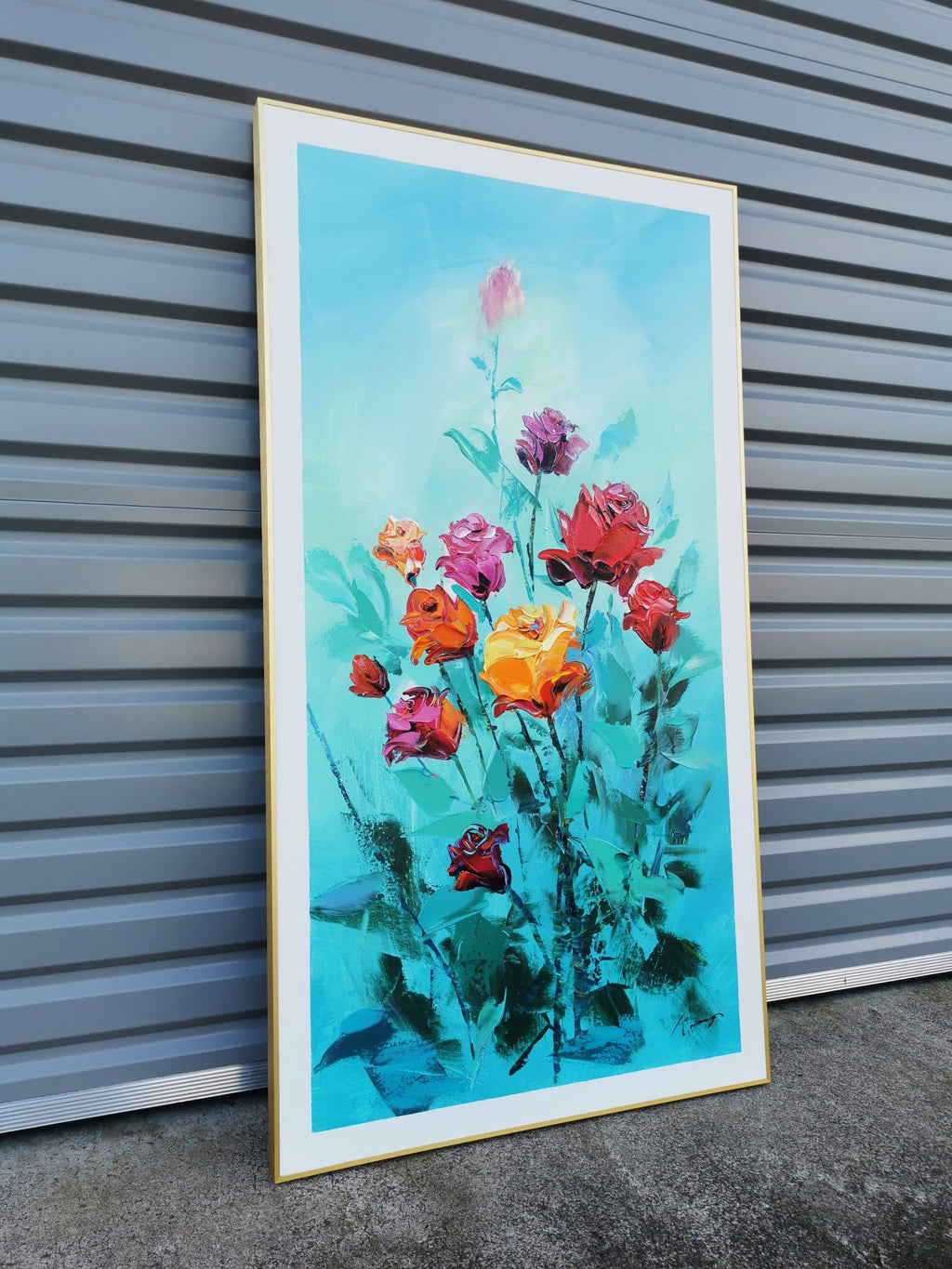Framed 1 Panel - Oil Painting - Rose