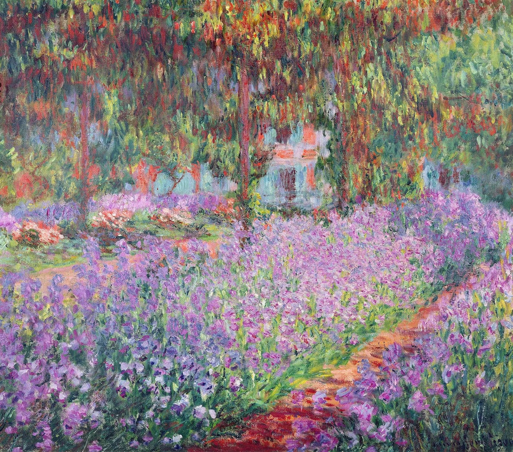 Framed 1 Panel - The Artist's Garden at Giverny (1900) by Claude Monet