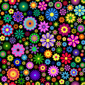 1 Panel - Colorful flower Pattern