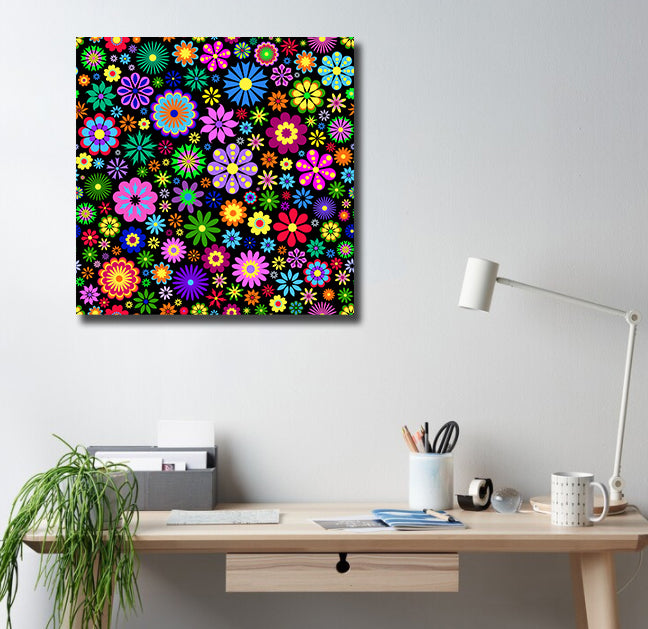 1 Panel - Colorful flower Pattern