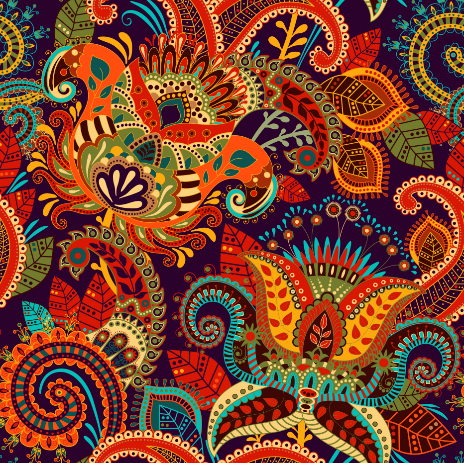1 Panel - Indian Floral Pattern