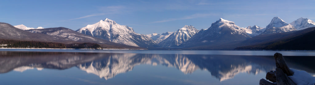 Framed 1 Panel - Lake McDonald Panorama in February