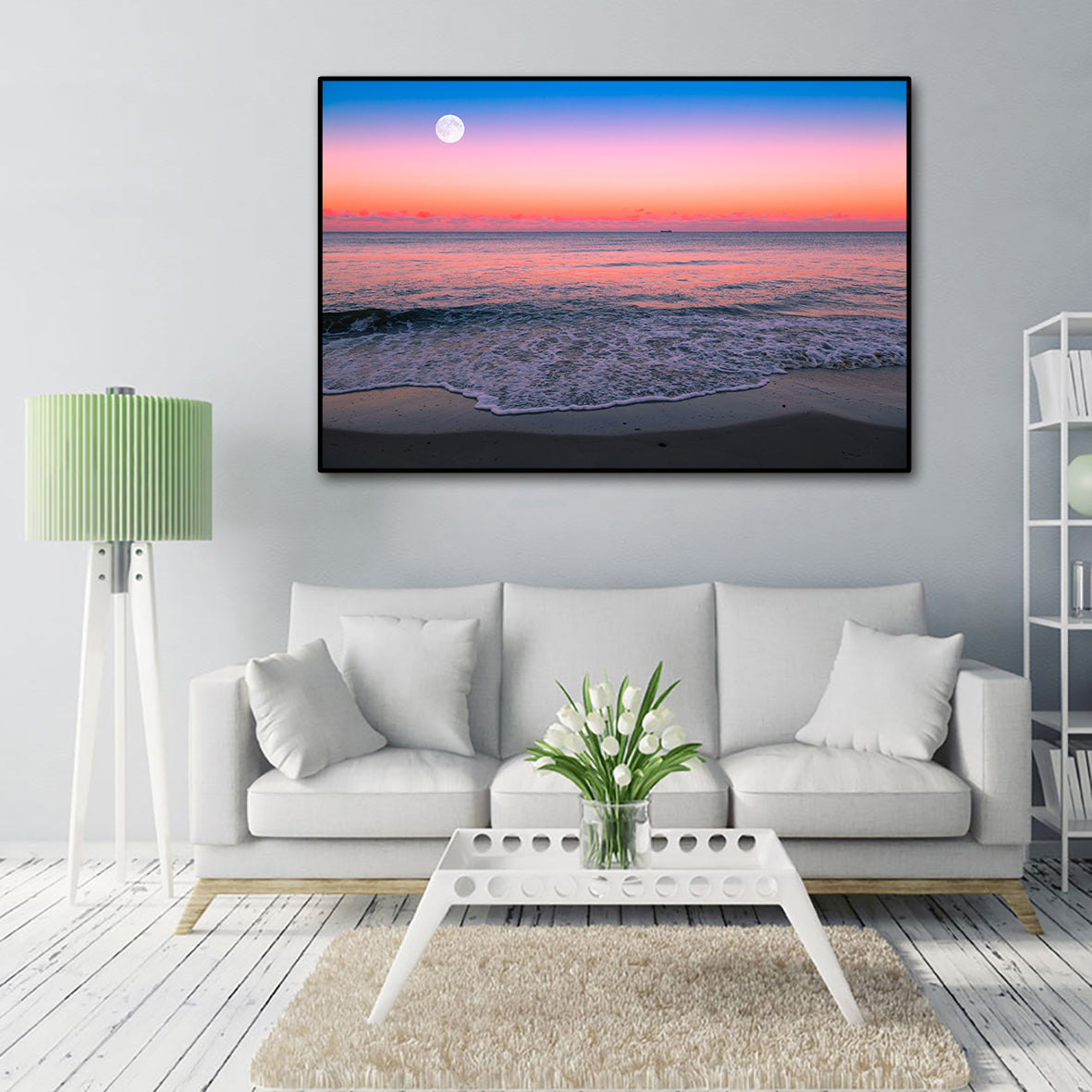 Framed 1 Panel Moonrise Love Print & Free shipping NZ