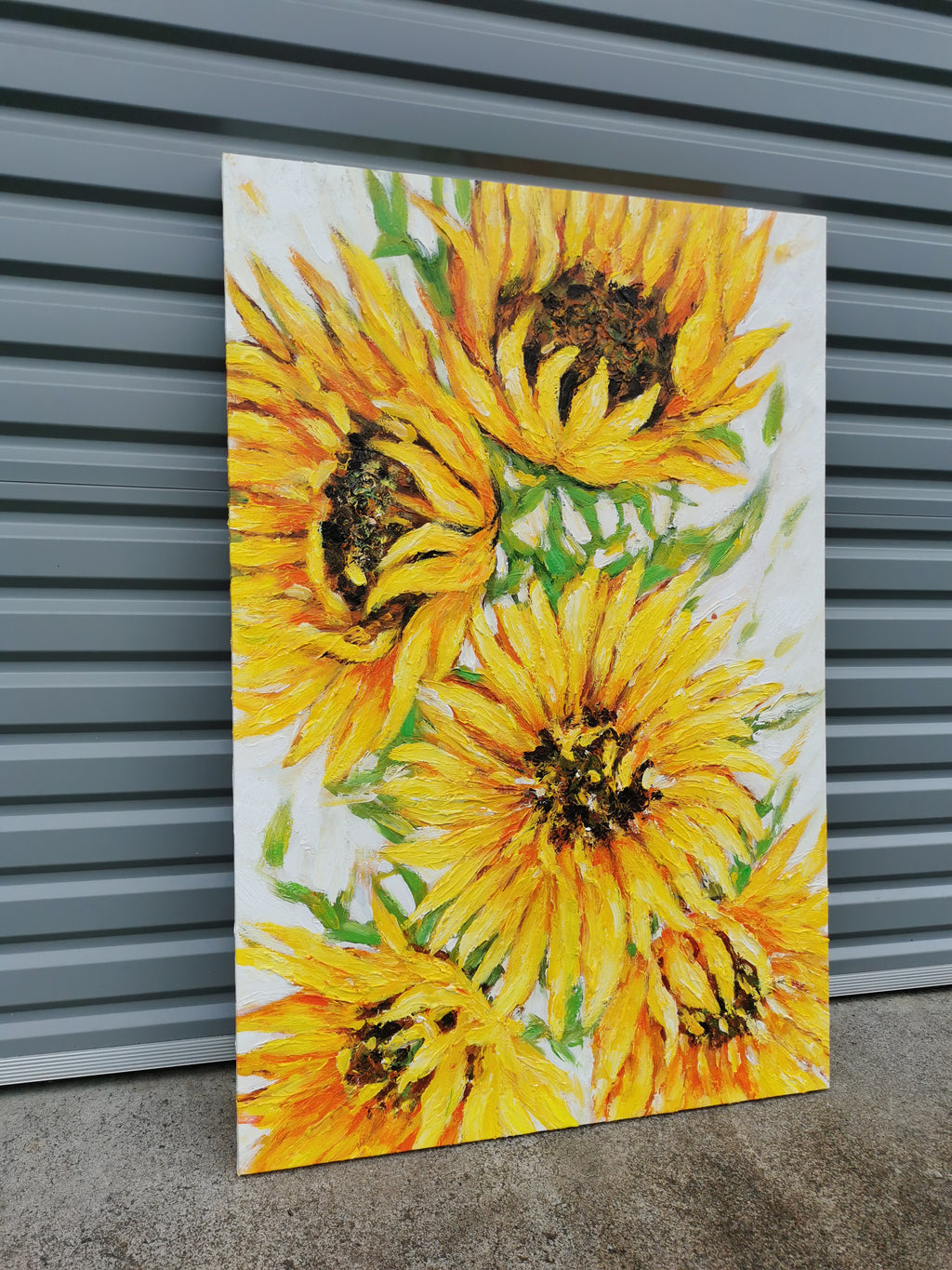 Framed 1 Panel - Acrylic Painting - Sunflowers