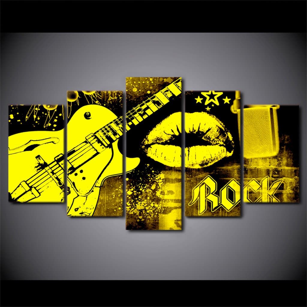 Framed 5 Panels - Rock