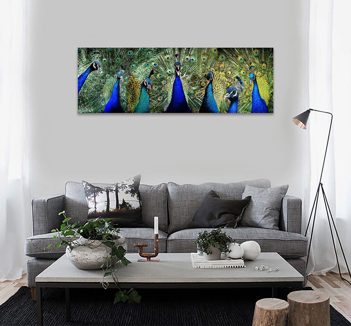 Framed 1 Panel Peacocks Love Print & Free shipping NZ