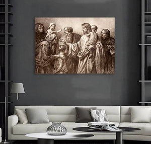 Framed 1 Panel - Jesus and children