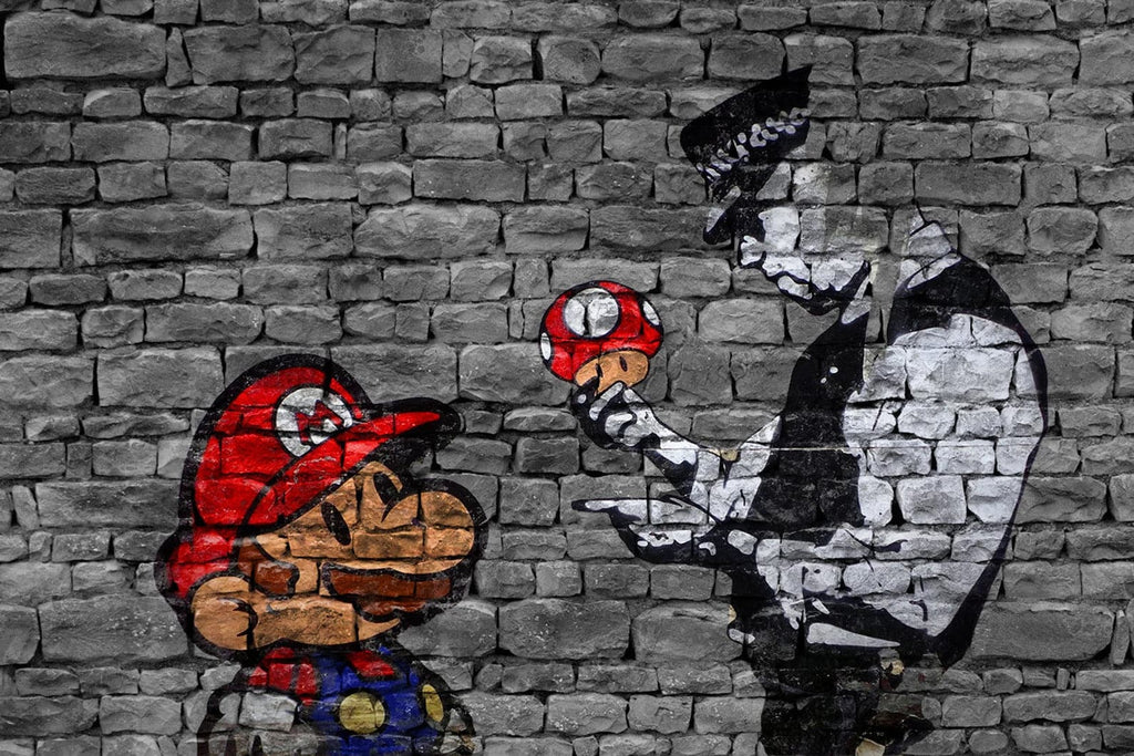 Framed 1 Panel - Banksy - Mushrooms