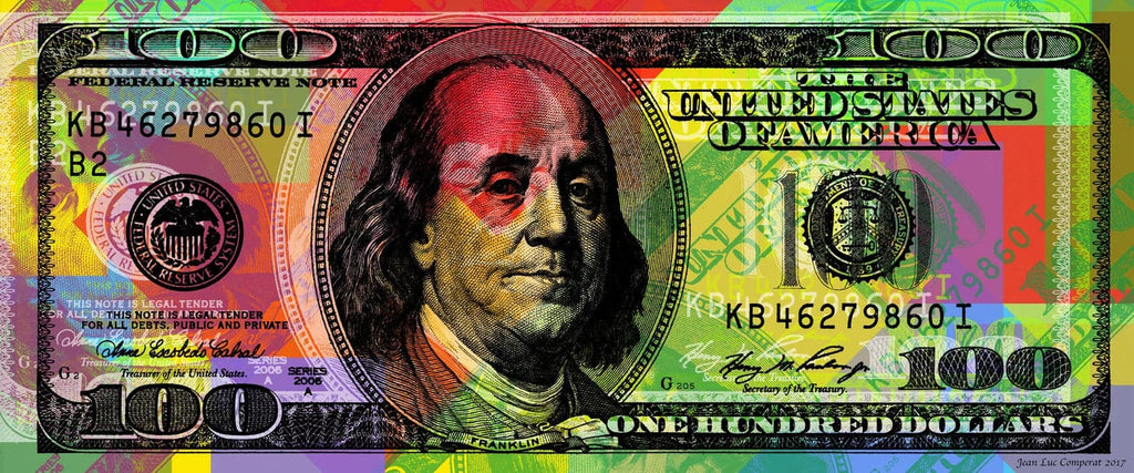 Framed 1 Panel - 100 dollars Benjamin Franklin