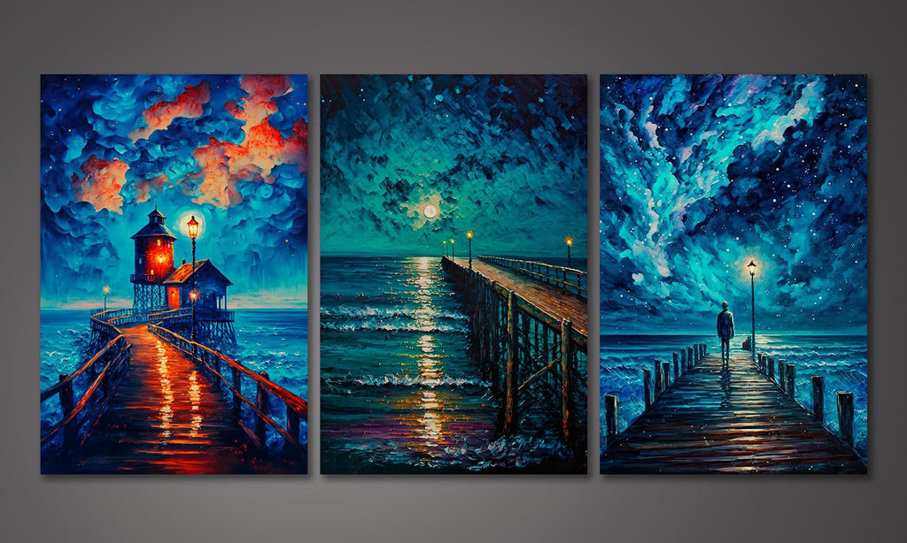 Framed 3 Panels - Masterpiece Coastal