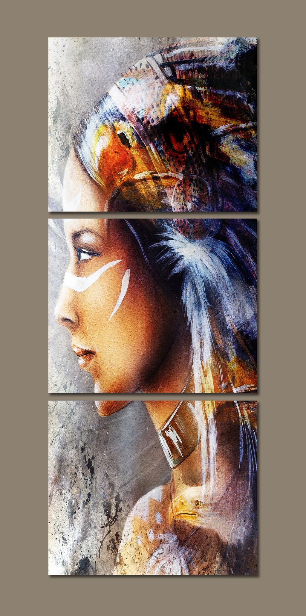Pine Stretched  Framed 3 Panels - Indiana Women