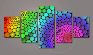 Pine Stretched  Framed 5 Panels - Abstract