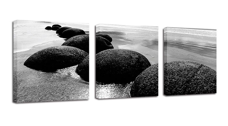 Pine Stretched  Framed 3 Panels - NZ Seascape