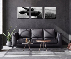 Pine Stretched  Framed 3 Panels - NZ Seascape