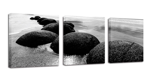 Pine Stretched  Framed 3 Panels - NZ Seascape