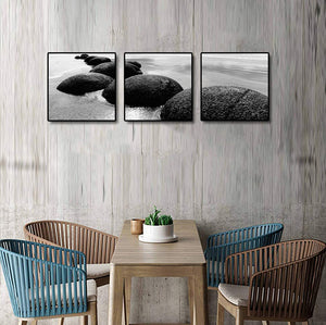 Pine Stretched  Framed 3 Panels - NZ Seascape
