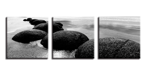 Pine Stretched  Framed 3 Panels - NZ Seascape