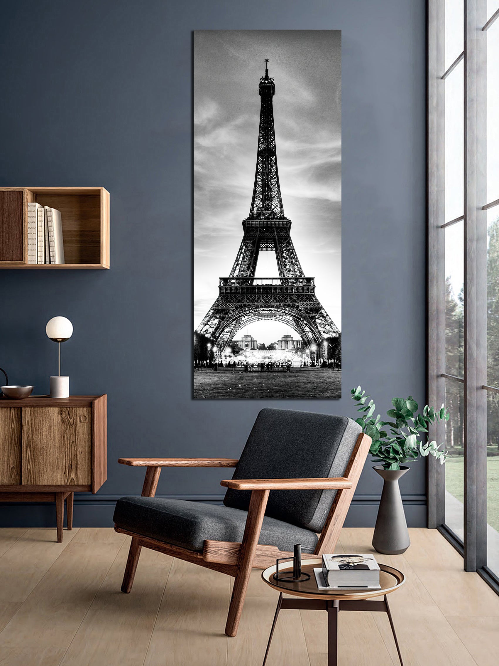 Pine Stretched  Framed 1 Panel - Eiffel Tower