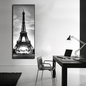 Pine Stretched  Framed 1 Panel - Eiffel Tower