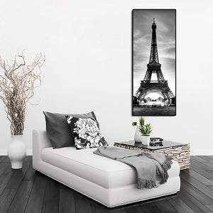 Pine Stretched  Framed 1 Panel - Eiffel Tower