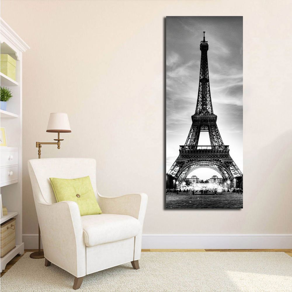 Pine Stretched  Framed 1 Panel - Eiffel Tower