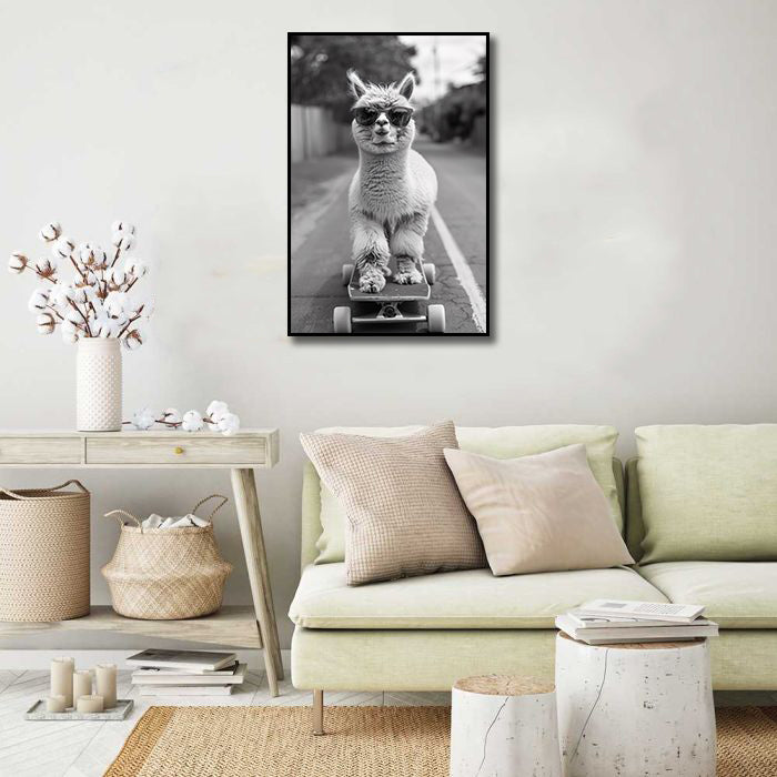 Pine Stretched  Framed 1 Panel - Skateboarding