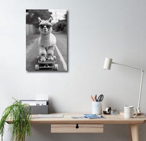Pine Stretched  Framed 1 Panel - Skateboarding