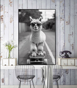 Pine Stretched  Framed 1 Panel - Skateboarding