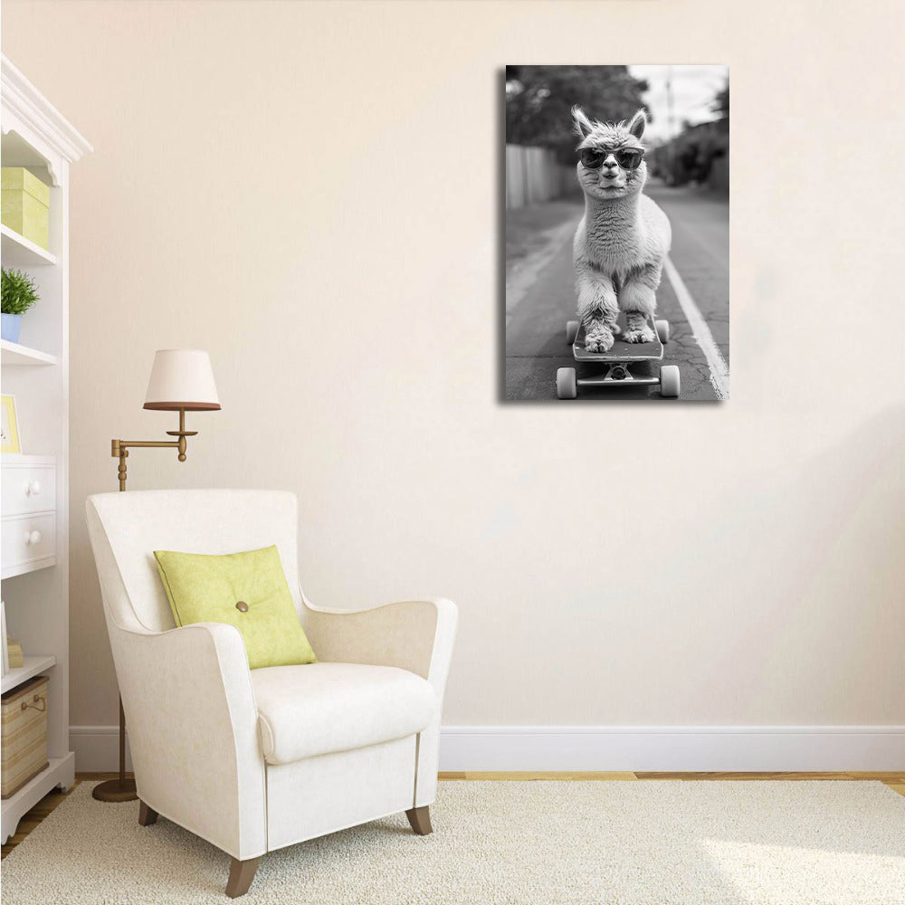 Pine Stretched  Framed 1 Panel - Skateboarding