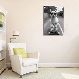 Pine Stretched  Framed 1 Panel - Skateboarding