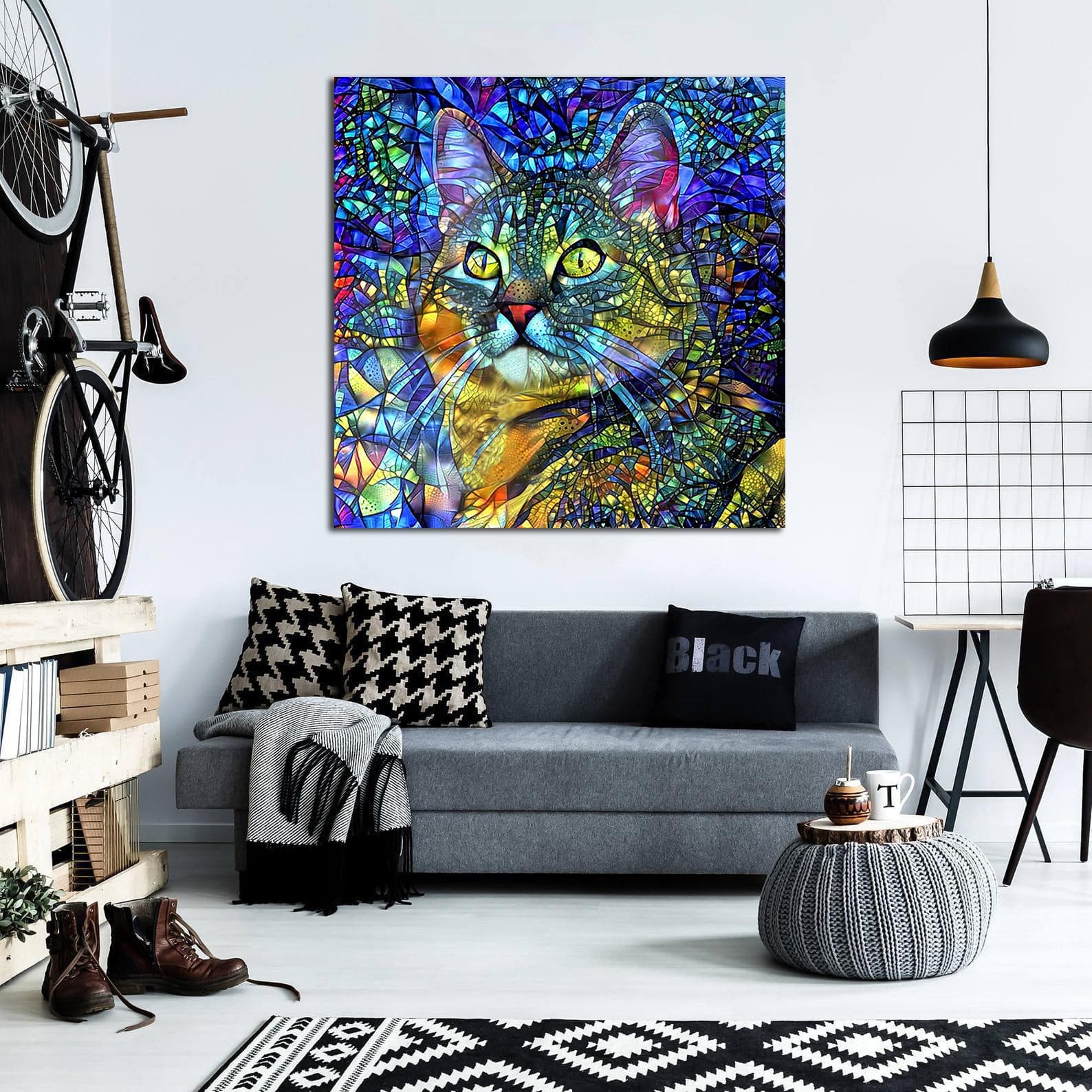 Framed 1 Panel - Crystal Cat