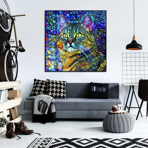 Framed 1 Panel - Crystal Cat
