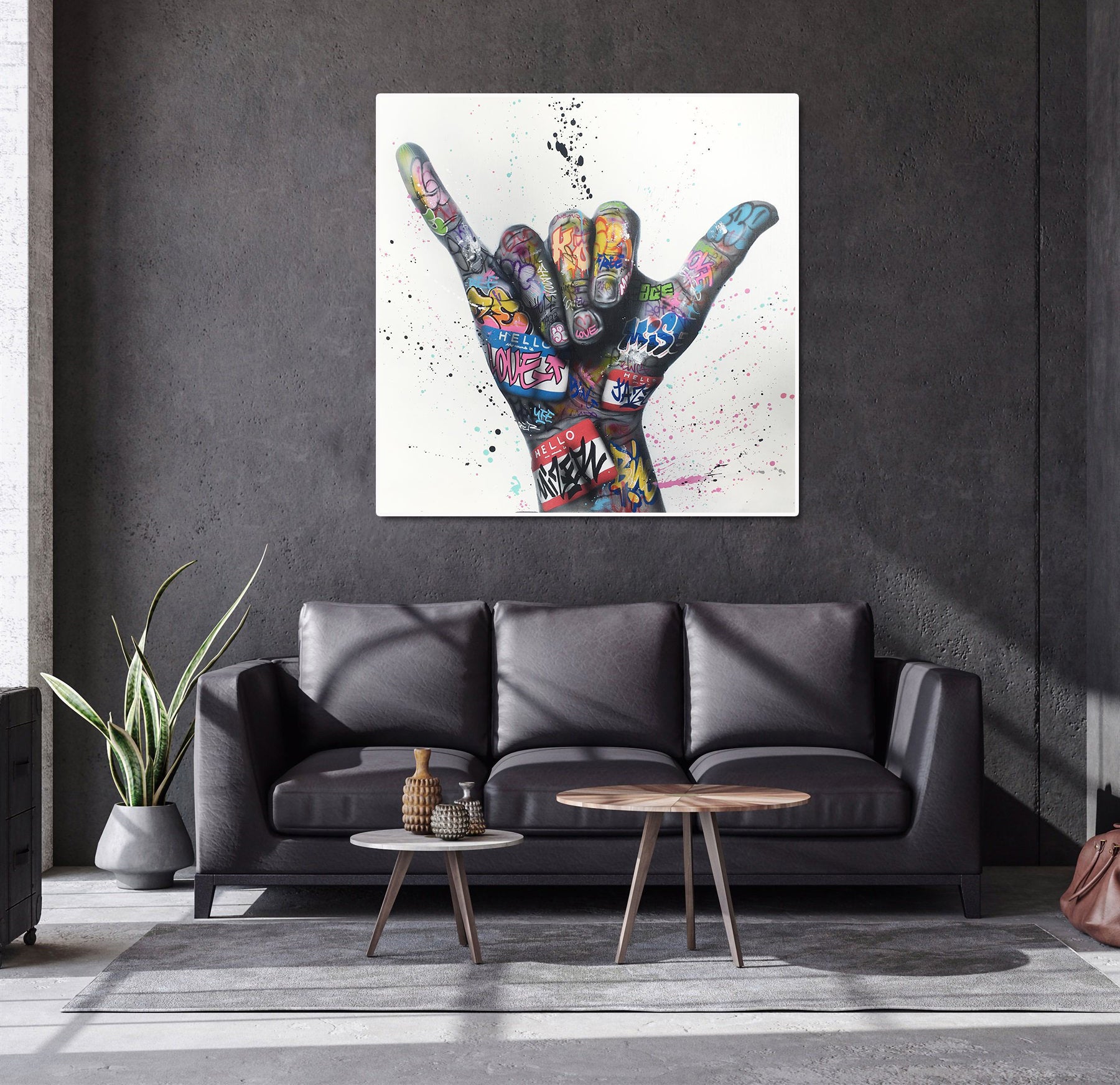 Modern Pop Art Canvas Wall Art Print Poster | Home Decor | Stretched 1 Panel - Shaka