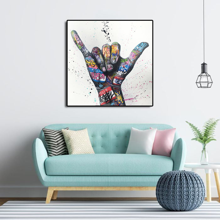 Modern Pop Art Canvas Wall Art Print Poster | Home Decor | Stretched 1 Panel - Shaka