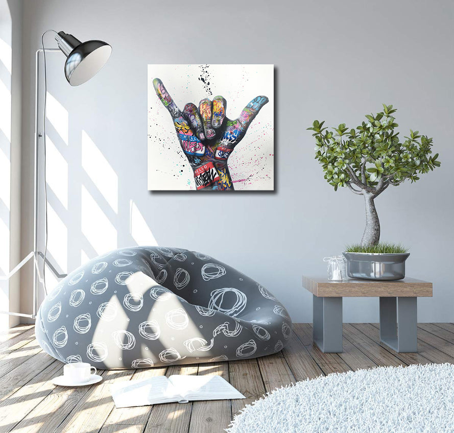 Modern Pop Art Canvas Wall Art Print Poster | Home Decor | Stretched 1 Panel - Shaka