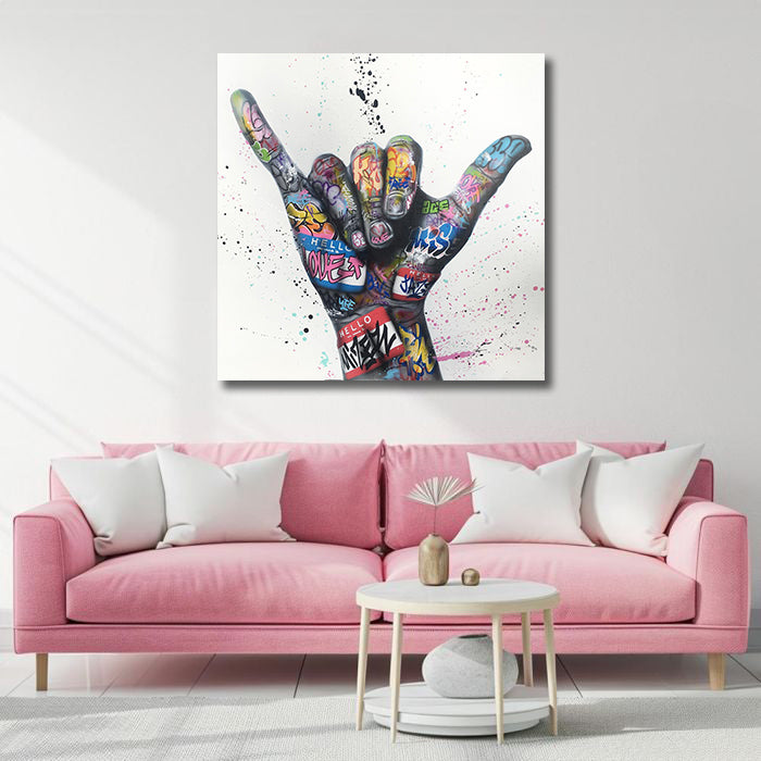 Modern Pop Art Canvas Wall Art Print Poster | Home Decor | Stretched 1 Panel - Shaka