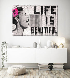 Framed 1 Panel - Banksy - Life is beautiful