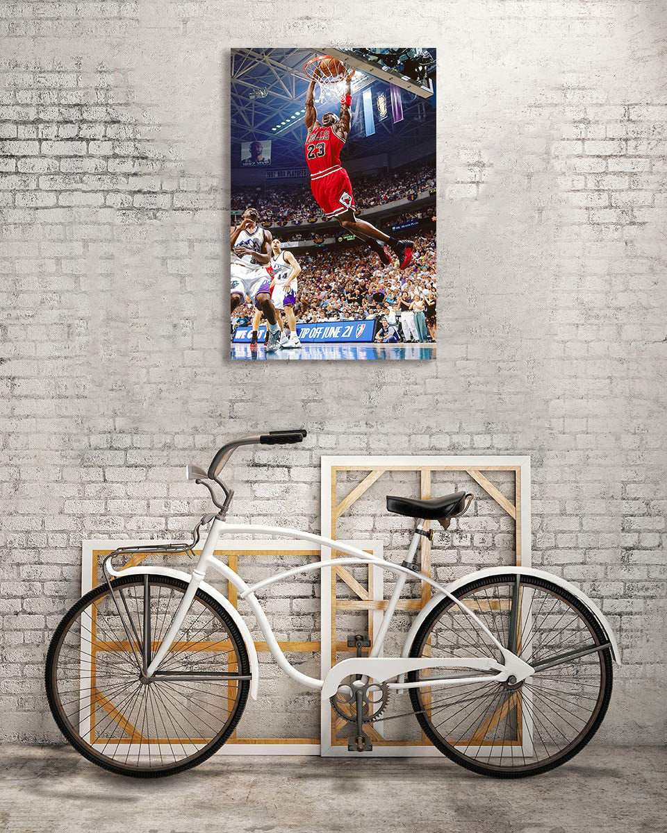 Modern Celebrity Canvas Wall Art Print Poster | Home Decor | Stretched 1 Panel - Michael Jordan