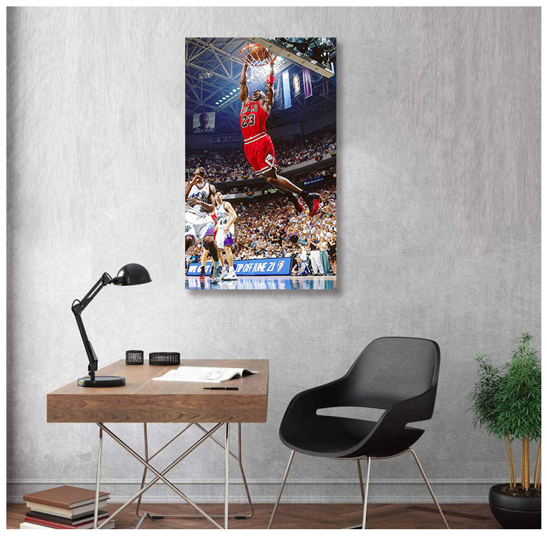 Modern Celebrity Canvas Wall Art Print Poster | Home Decor | Stretched 1 Panel - Michael Jordan
