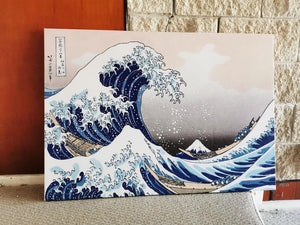 Pine Stretched  Framed 1 Panel - Finished products - Great Wave off Kanagawa