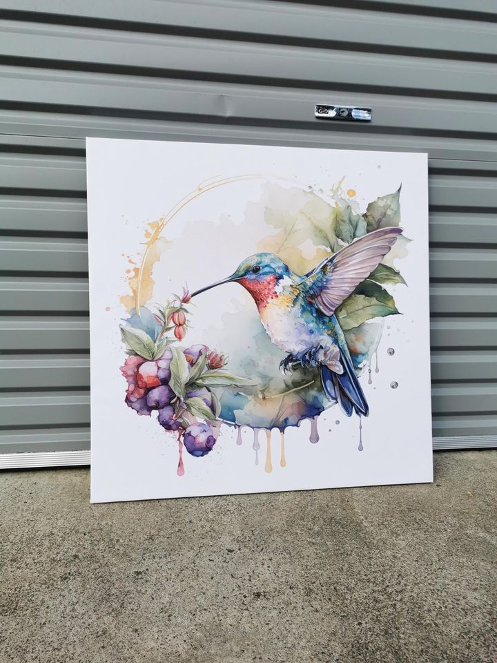 Pine Stretched  Framed 1 Panel - Finished Products - Hummingbird