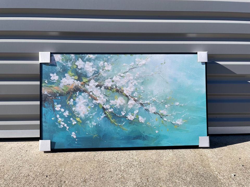 Pine Stretched  Framed 1 Panel - Finished Products - Peach Blossom