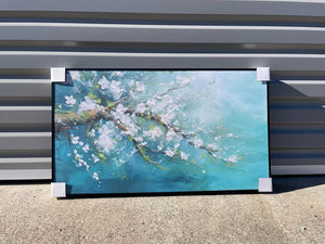Pine Stretched  Framed 1 Panel - Finished Products - Peach Blossom