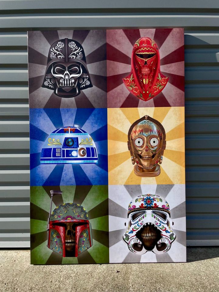 Pine Stretched  Framed 1 Panel - Finished Products - Star Wars Helmets