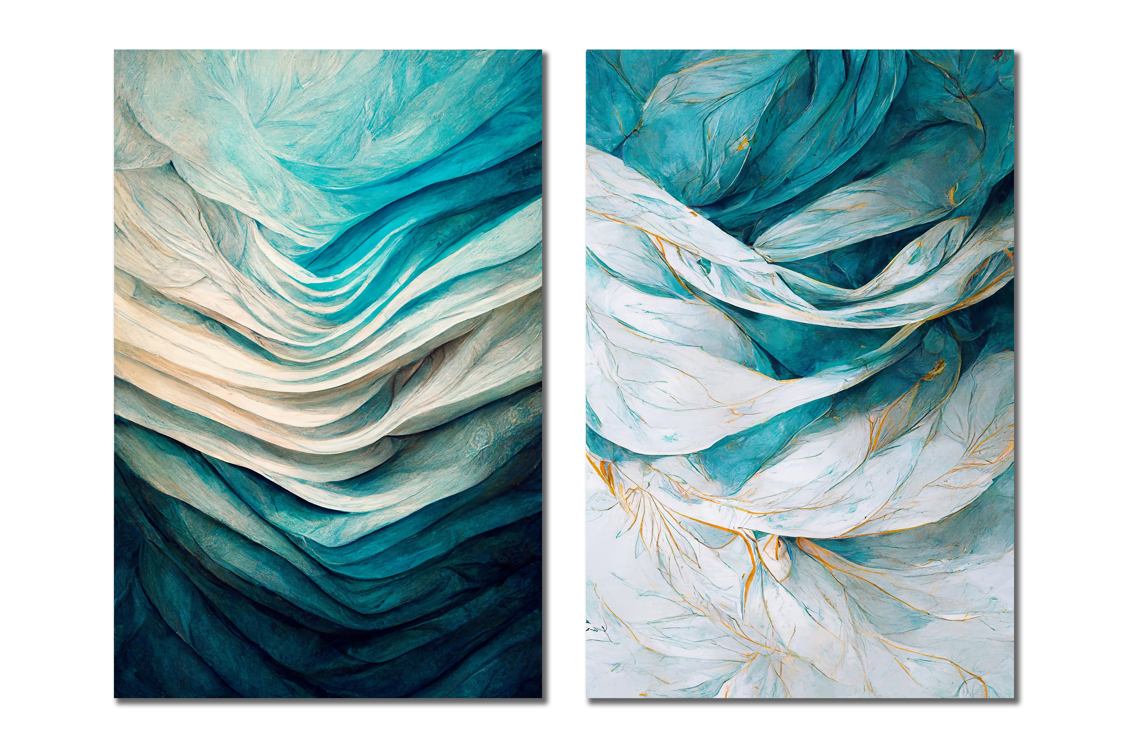 Modern Abstract Canvas Wall Art Print Poster | Home Decor | Stretched 2 Panels