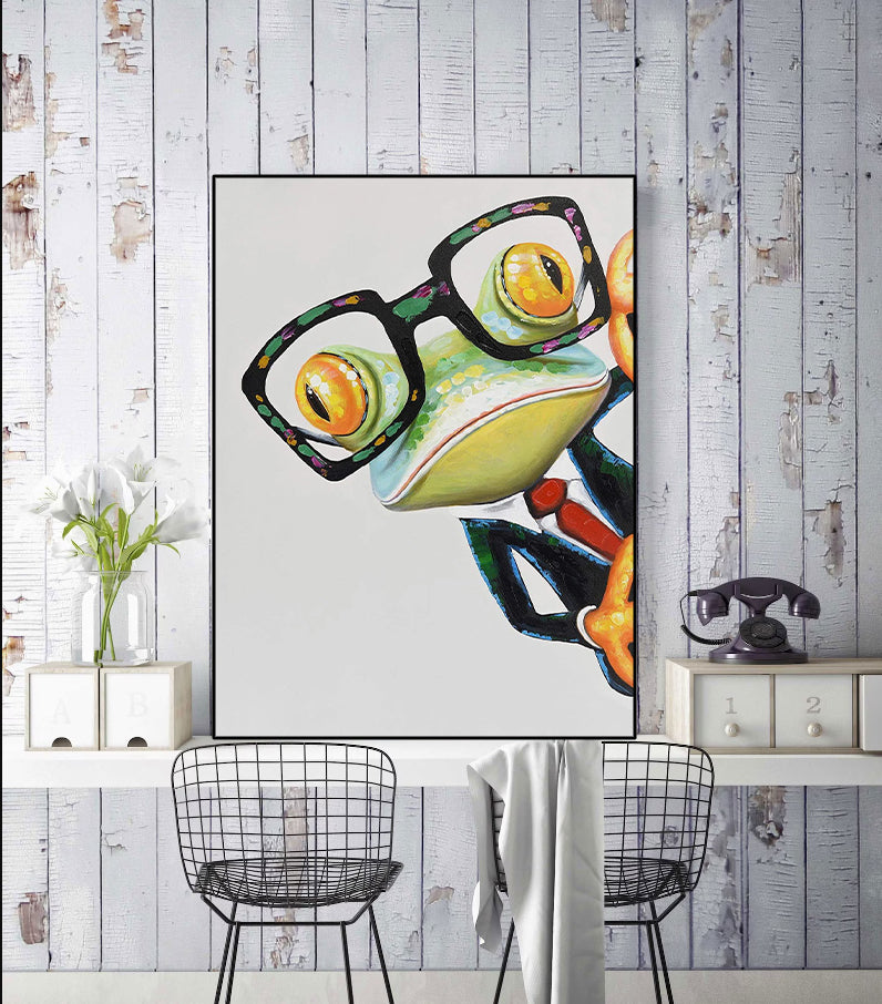 Modern Animal Canvas Wall Art Print Poster | Home Decor | Stretched 1 Panel - Arrogant Frog