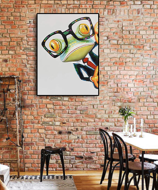 Modern Animal Canvas Wall Art Print Poster | Home Decor | Stretched 1 Panel - Arrogant Frog
