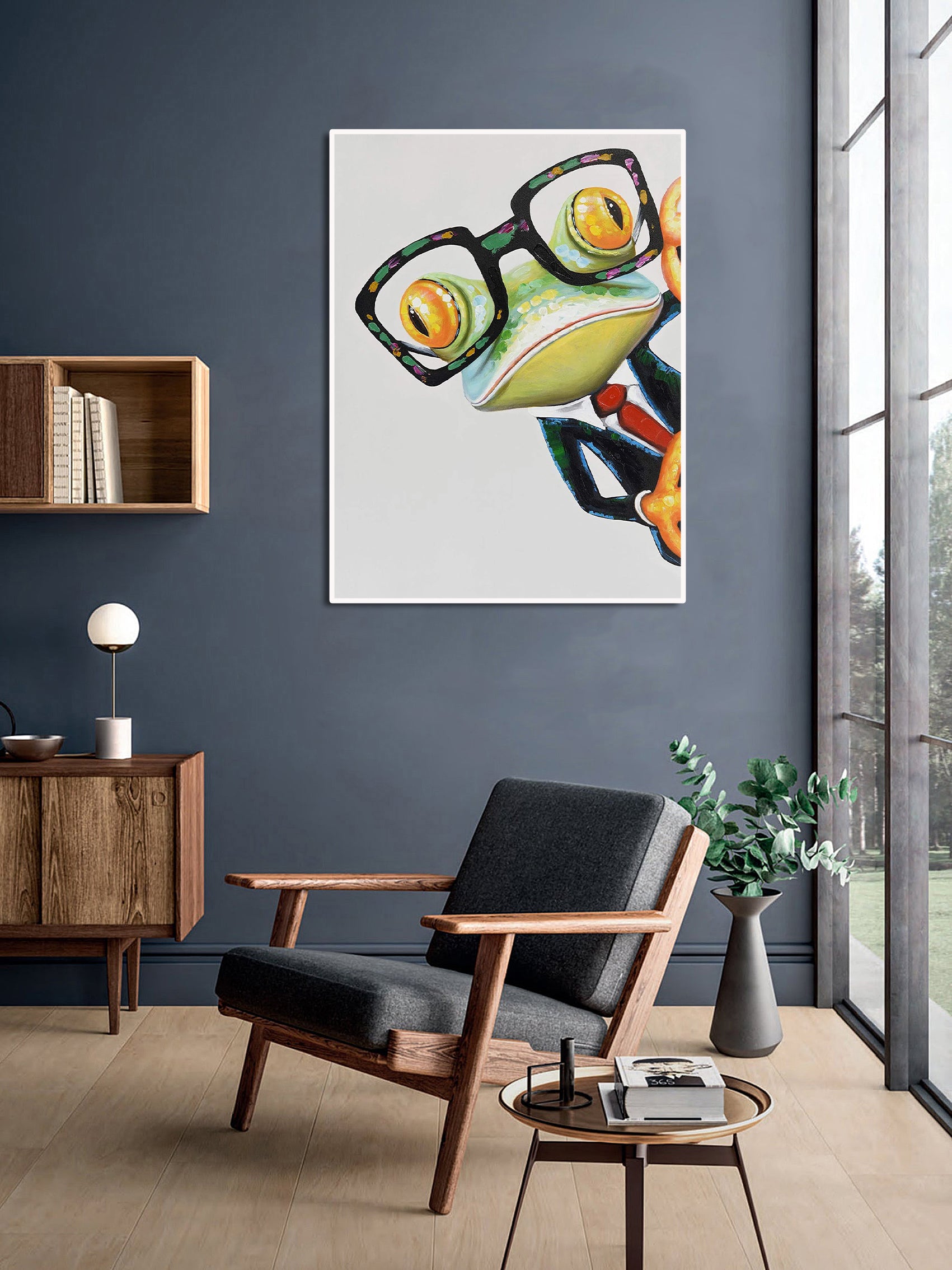 Modern Animal Canvas Wall Art Print Poster | Home Decor | Stretched 1 Panel - Arrogant Frog