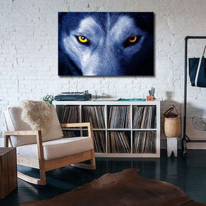 Pine Stretched  Framed 1 Panel - Wolf