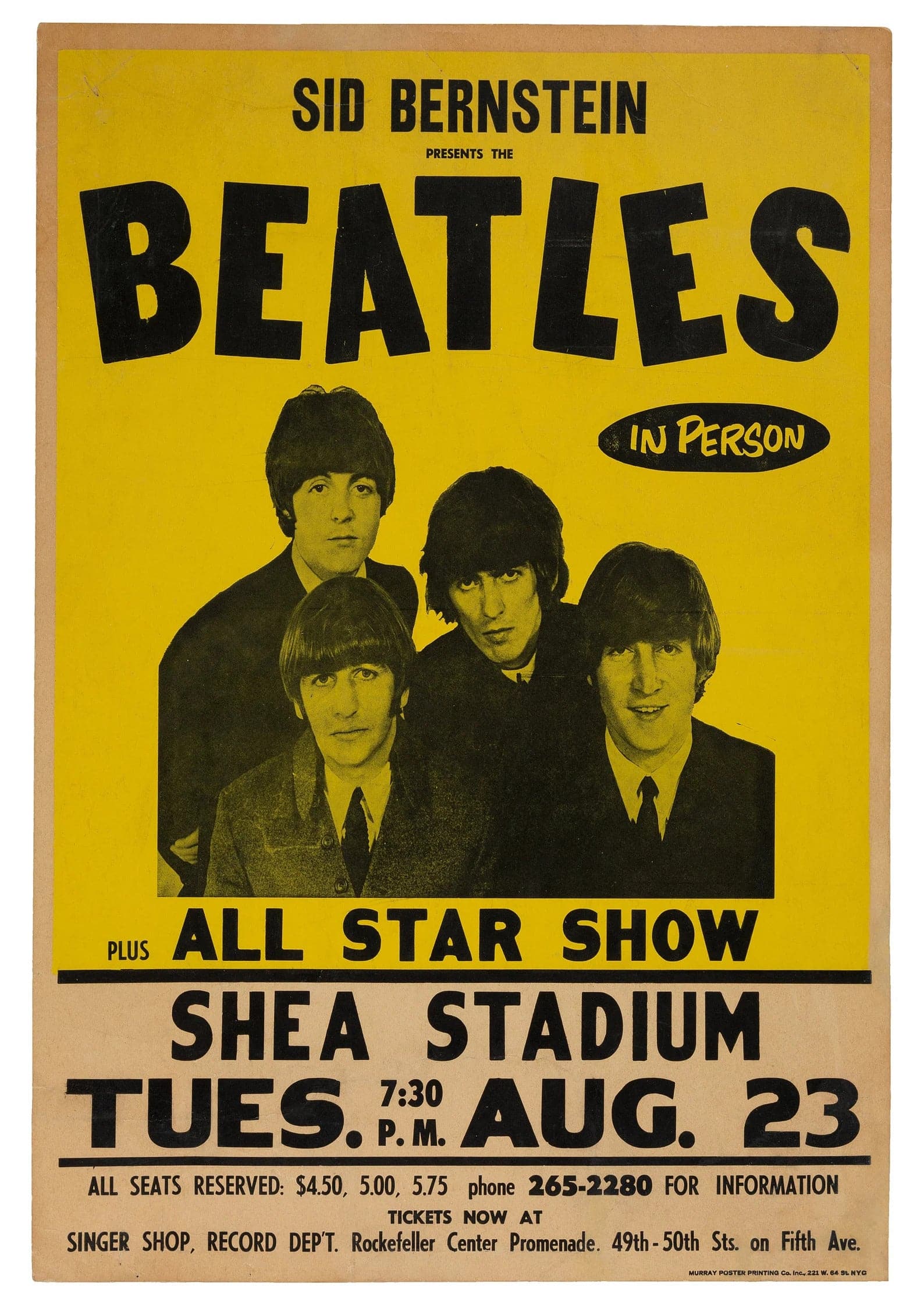 Pine Stretched  Framed 1 Panel - Beatles